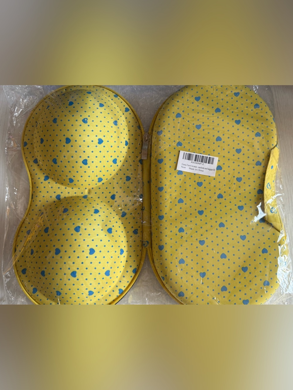 Yellow With Blue Hearts Bra Travel Protective Case